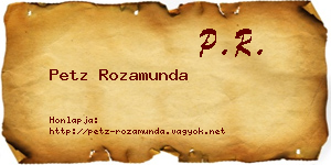 Petz Rozamunda névjegykártya